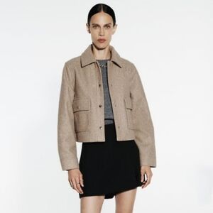 Zara Soft Short Jacket in Camel